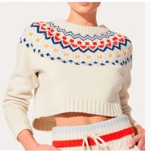 Solid & Striped The Carly Pullover Fairisle Sweater in Eggshell Multi S